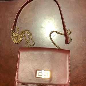 WHOWHATWEAR BURGUNDY CROSSBODY BAG